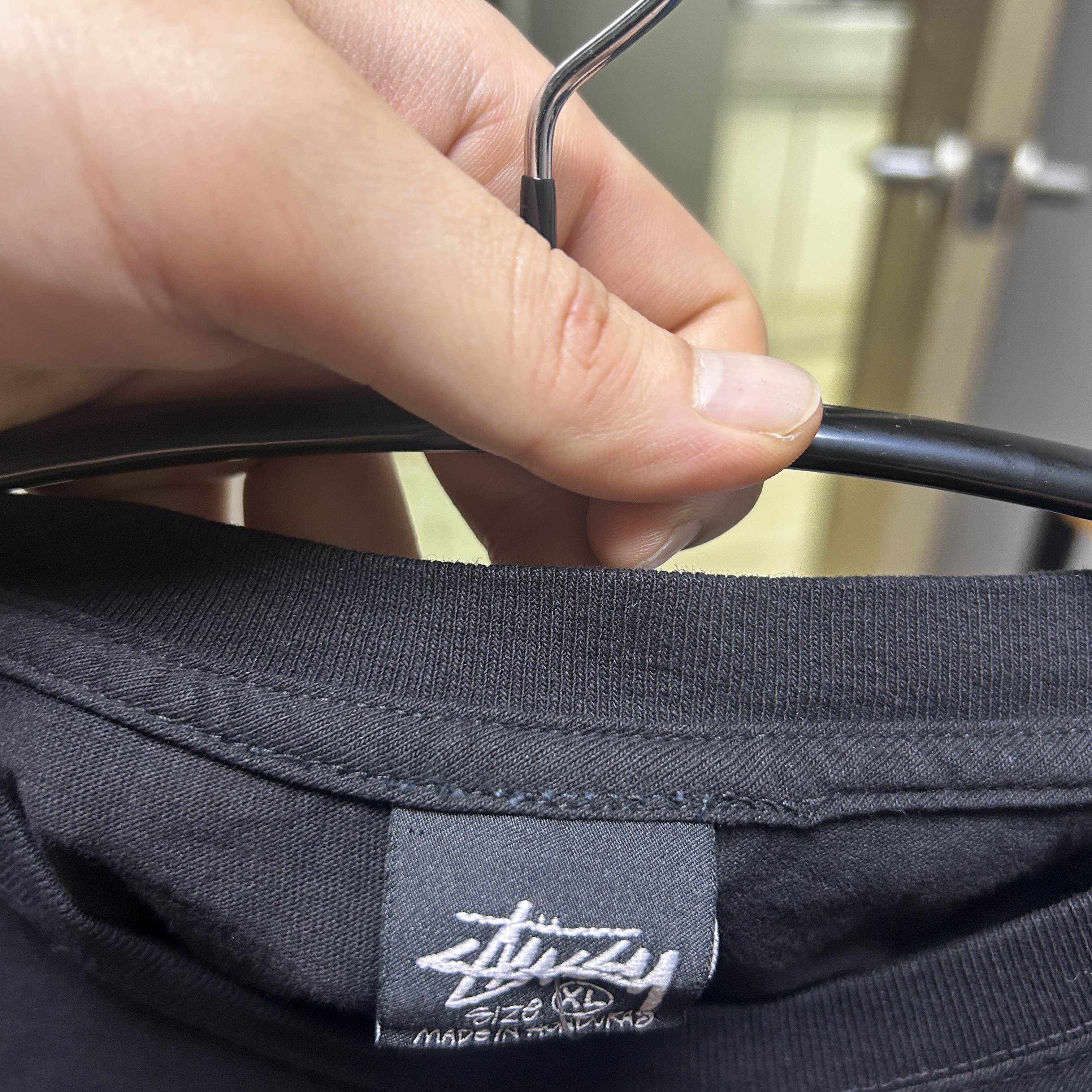 Stussy Pigment Dyed Classic Gear T-Shirt Black 착용 스타일 - 1