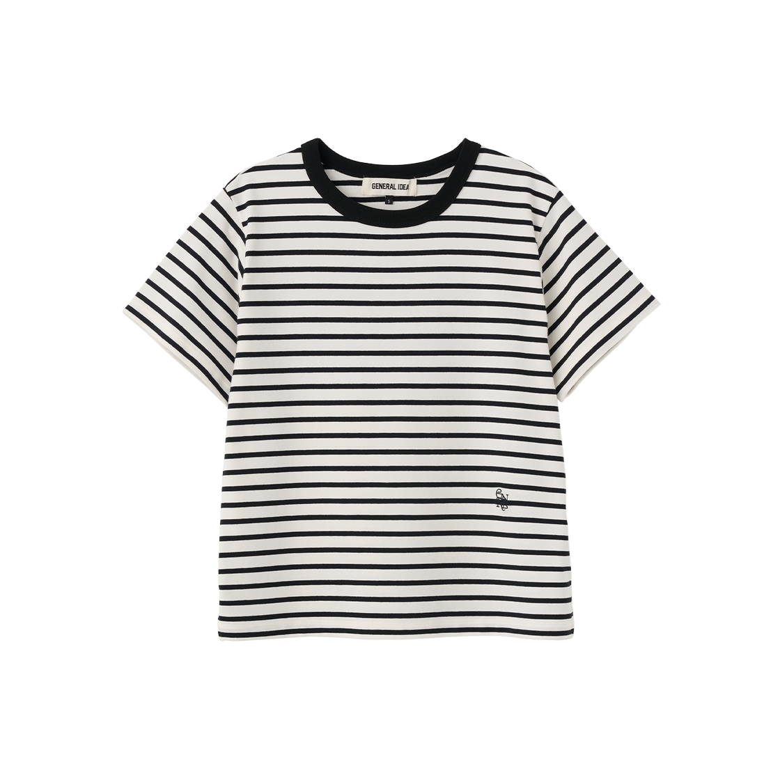 제너럴아이디어 우먼 레귤러 스트라이프 반팔티 화이트(General Idea Woman Regular Stripe Half T-Shirts White)