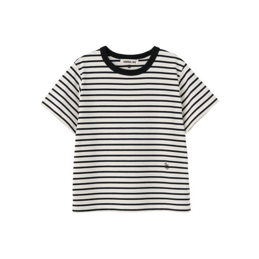 WBE2L01542WH General Idea Woman Regular Stripe Half T-Shirts White