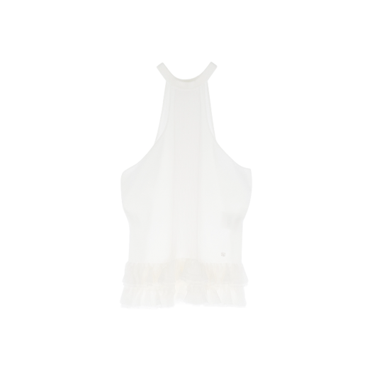 ITE4KCAJJT67 Chanel 24SS Halter Neck Top 36 White