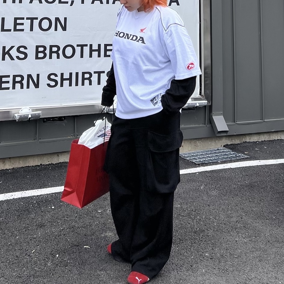 Honda Motorcycle Piping Mesh Short Sleeve White, Puma Speedcat OG Red White 착용 스타일 - 1