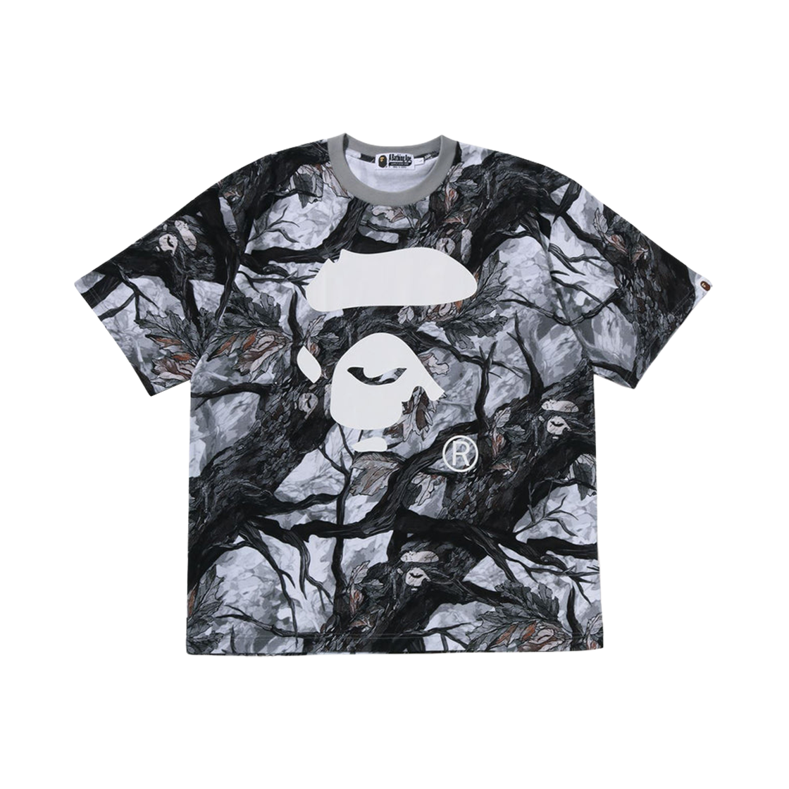 - BAPE Tree Edge Camo Ape Face Relaxed Fit T-Shirt White