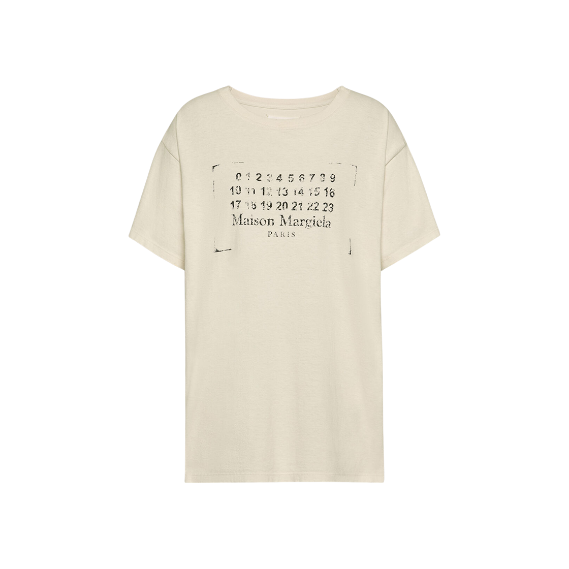 S51GC0534S24575103 (W) Maison Margiela Stamp Logo T-Shirt Cream