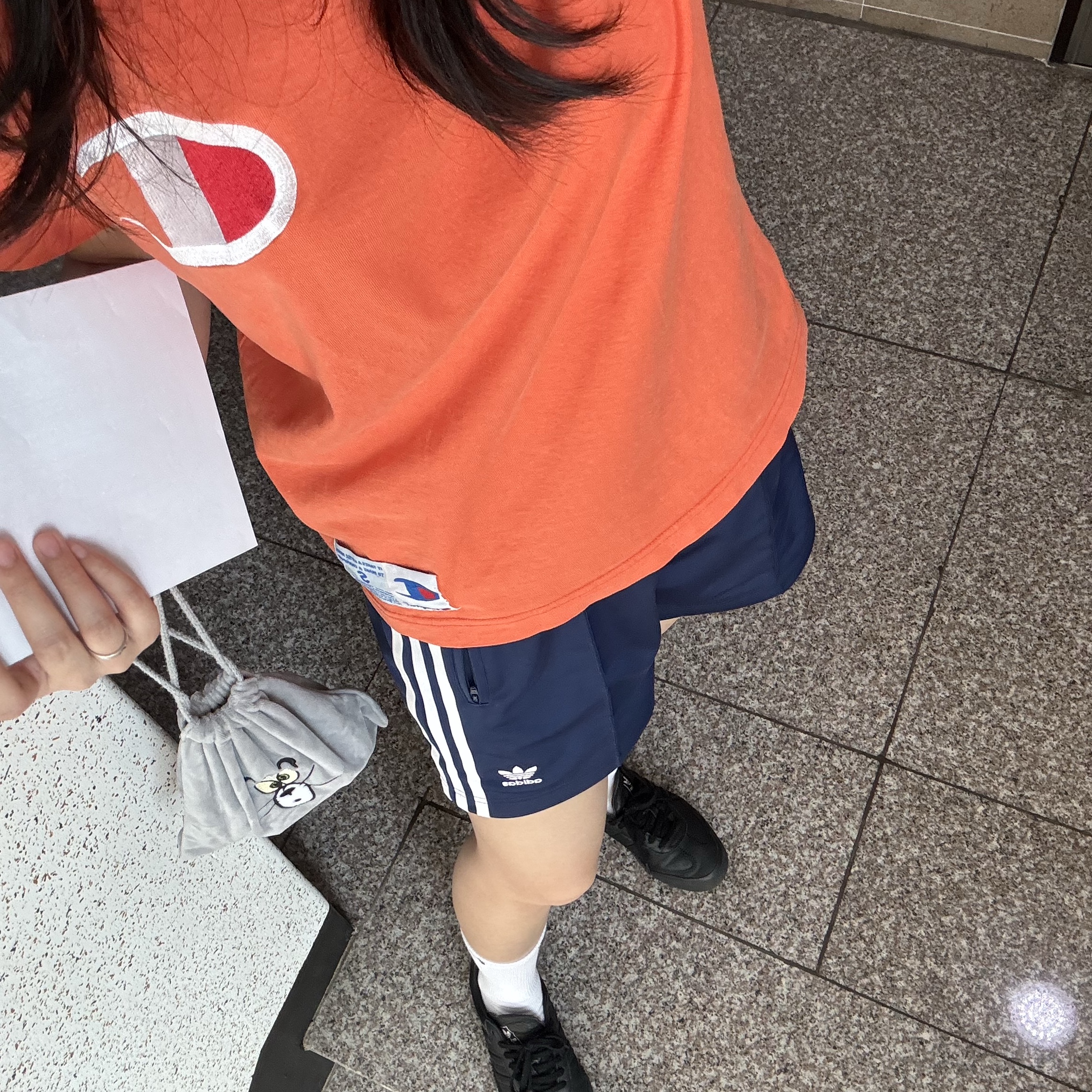 (W) Adidas Firebird Shorts Dark Blue - KR Sizing 착용 스타일 - 4