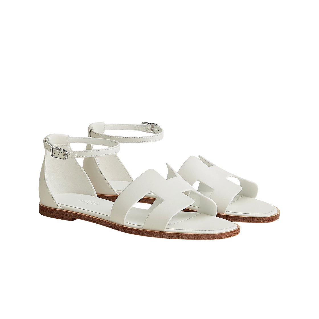 (W) 에르메스 산토리니 샌들 카프스킨 & 블랑((W) Hermes Santorini Sandal Calfskin & Blanc) - 2