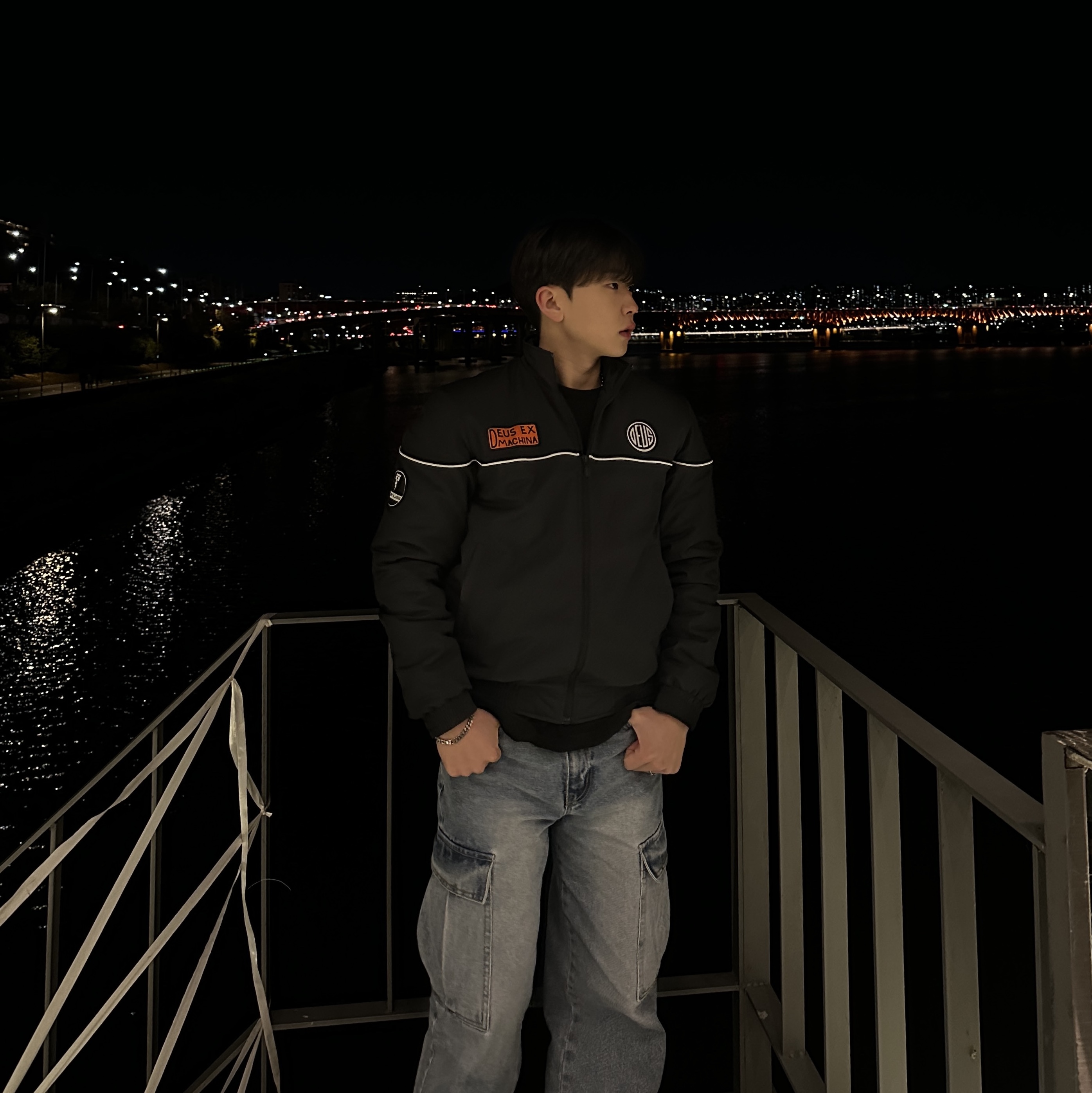 Deus Ex Machina Ceremony Jacket Black, Nike Air Force 1 '07 WB Flax 착용 스타일 - 3