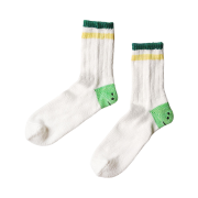 Kapital 60 Ivy Rainbowy Happy Heel Hold Socks White Green