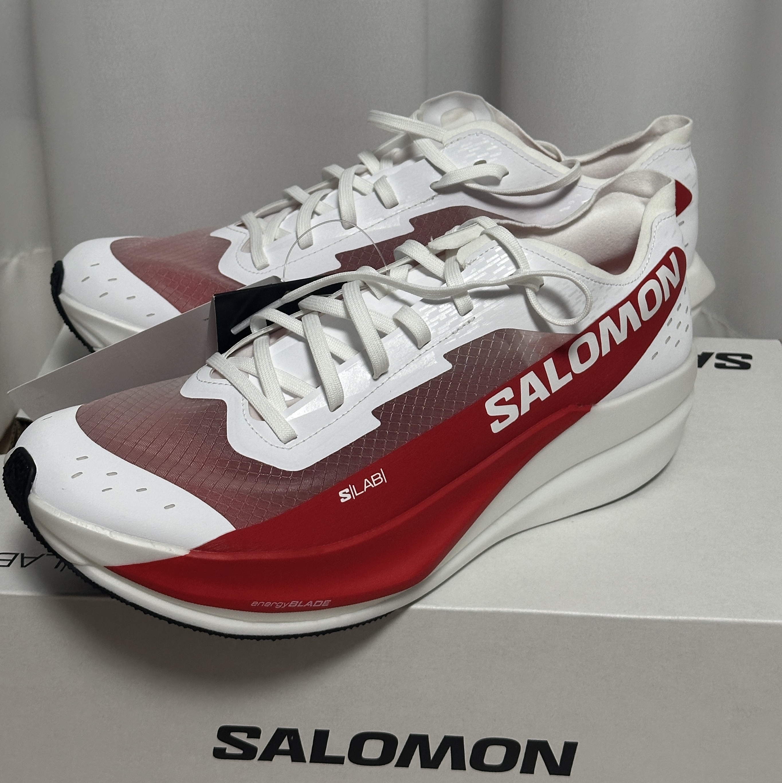 Salomon S/LAB Phantasm 2 White High Risk Red 착용 스타일 - 3