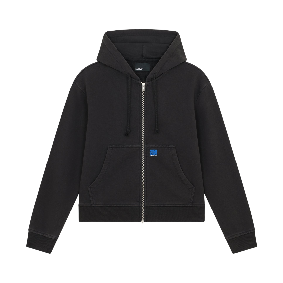 라스벳 로고 집 후디 블랙(Rassvet Logo Zip Hoody Black)
