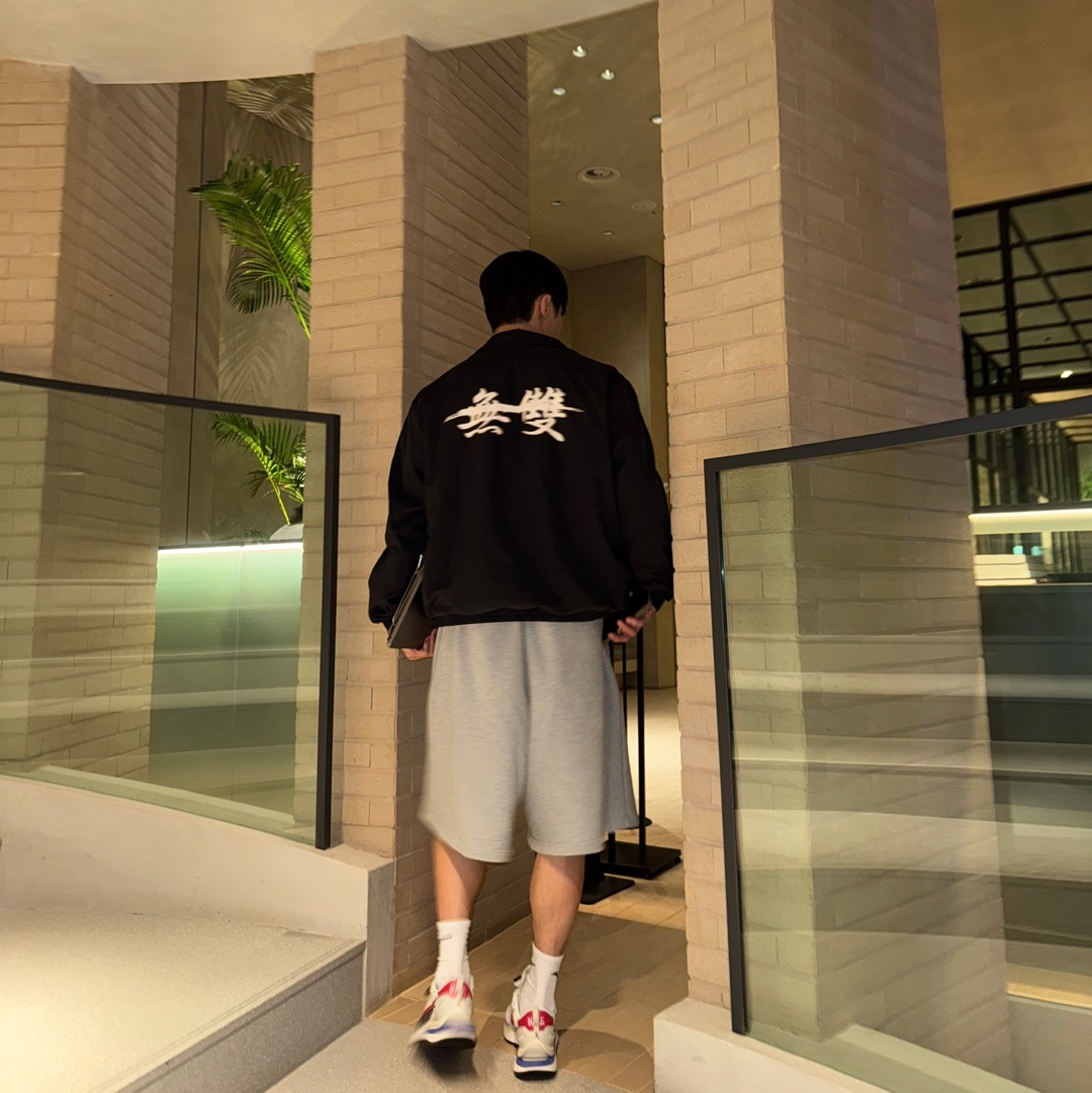 Nike x Sacai VaporWaffle Royal Fuchsia, Knitted Bermuda Traning Half Pants Melange Grey 착용 스타일 - 2