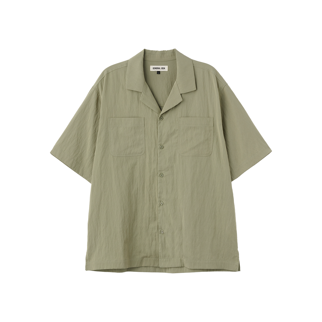 제너럴아이디어 맨 오픈 카라 하프 셔츠 카키(General Idea Man Open Collar Half Shirts Khaki)