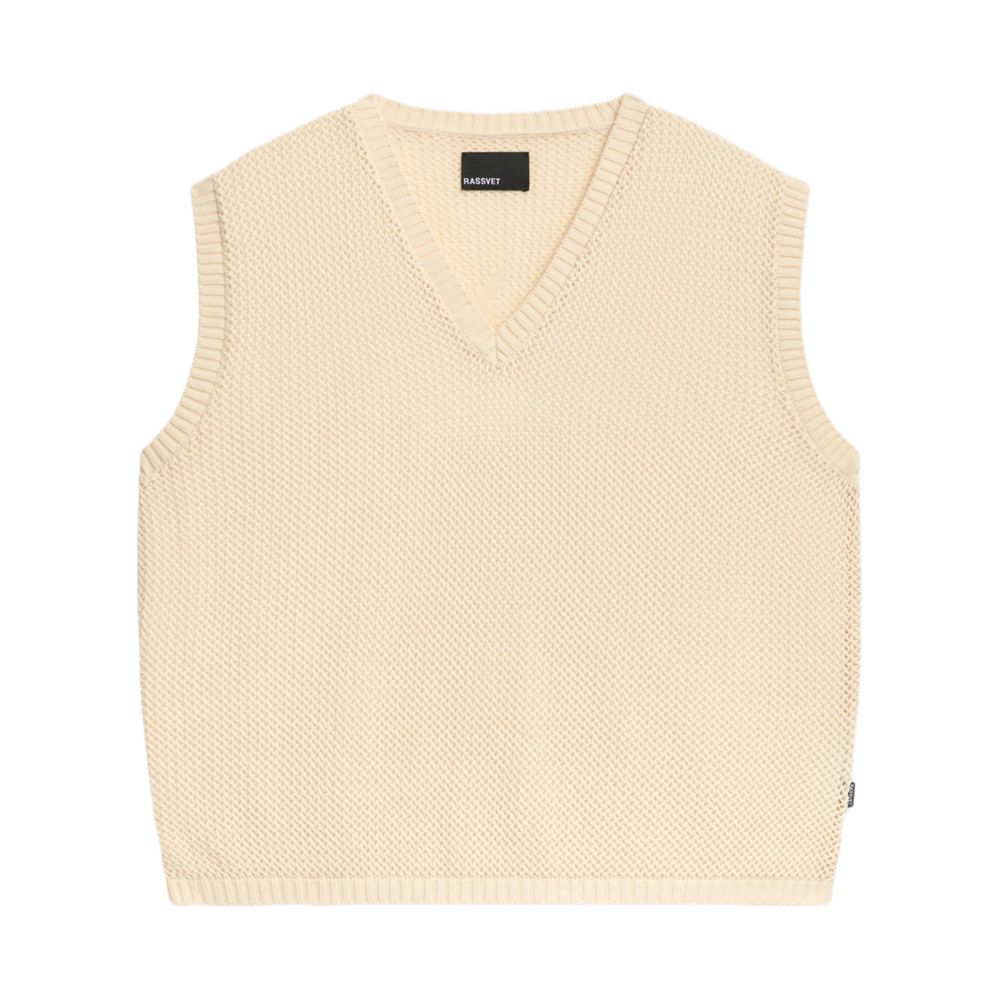 라스벳 루즈 니트 웨이브 베스트 베이지(Rassvet Loose Knit Wave Vest Beige)