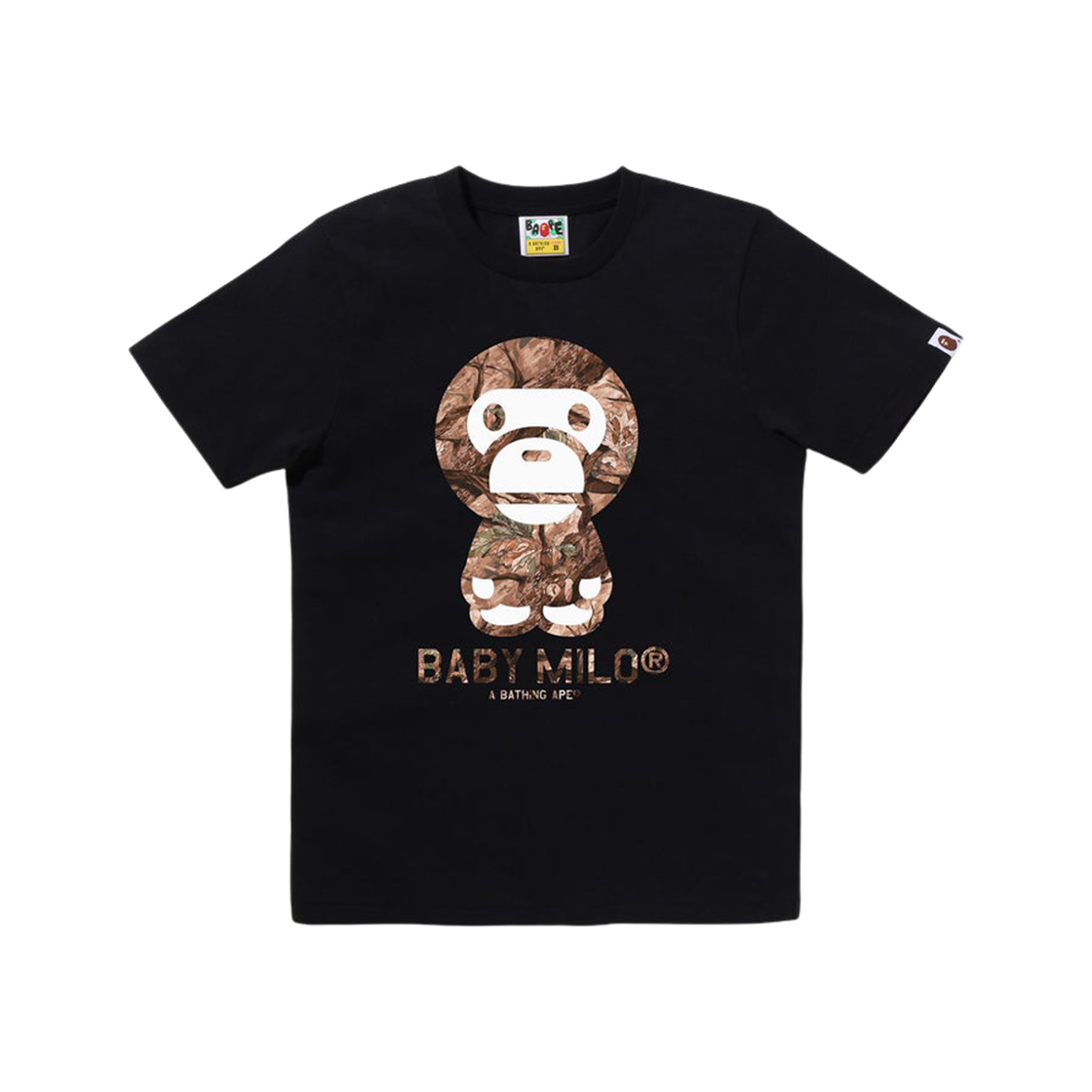 - (W) BAPE Tree Edge Camo Baby Milo T-Shirt Black