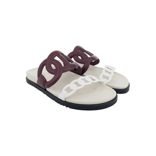 IT4J6LVK738U Hermes Extra Sandals 38 White/Rouge Marsala