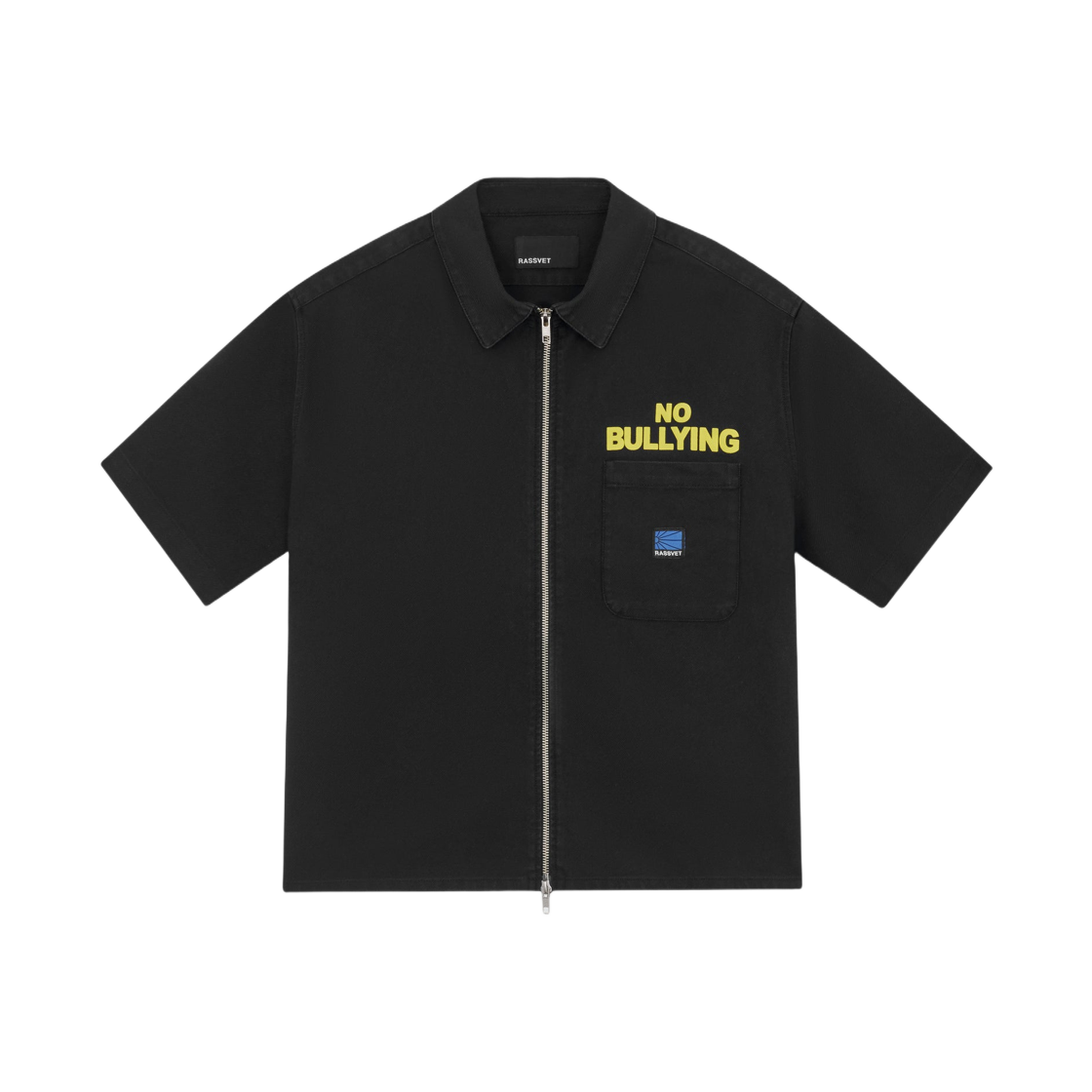 라스벳 노 불리잉 SS 집 셔츠 블랙(Rassvet No Bullying SS Zip Shirt Black)