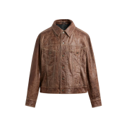 Zara Washed Leather Jacket Brown
