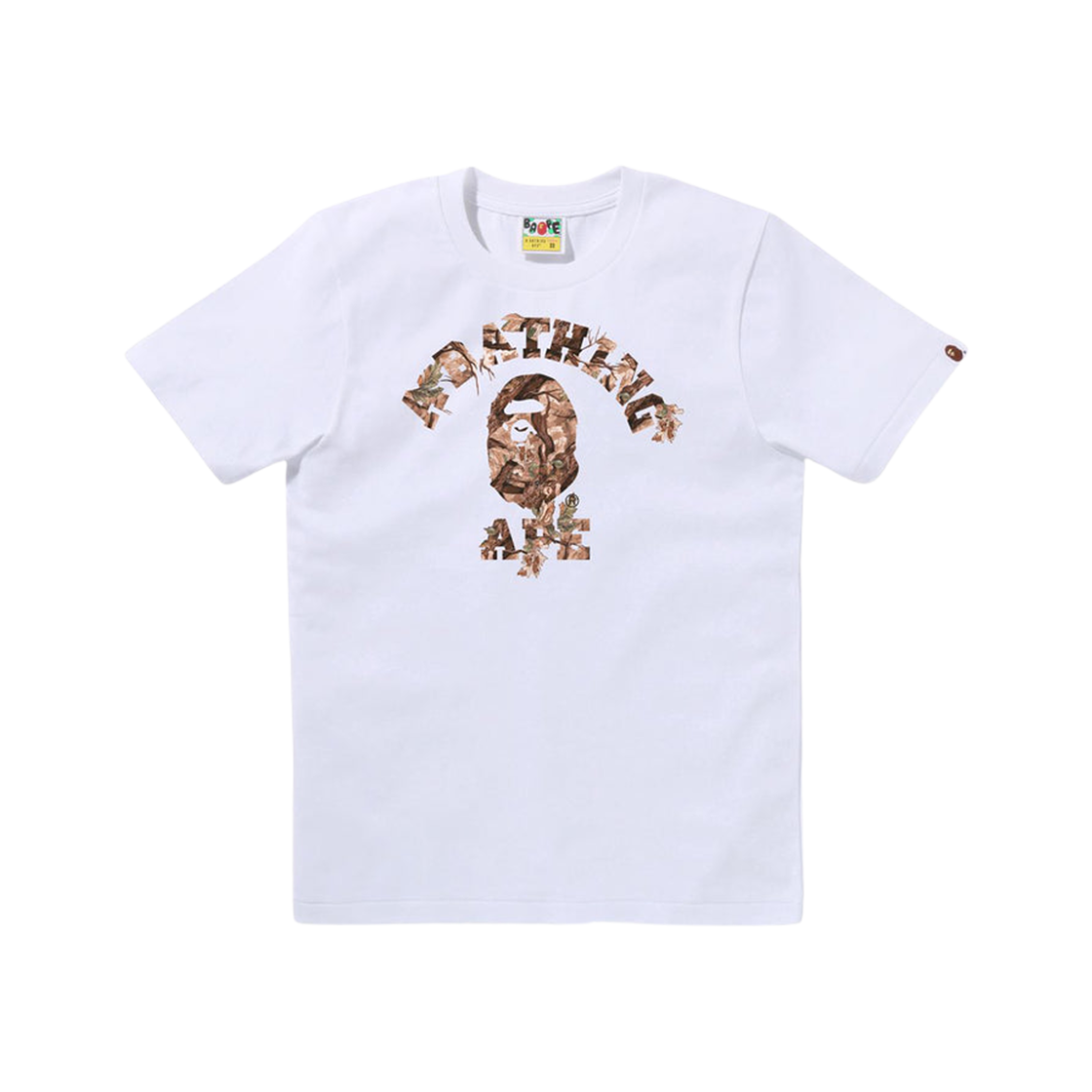 - (W) BAPE Tree Edge Camo College T-Shirt White
