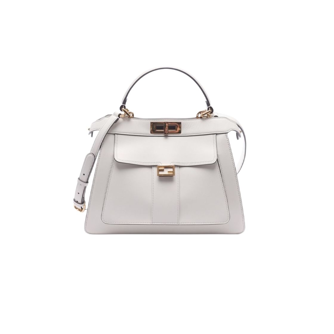 8BN321AMCXF0K7E Fendi Peekaboo I See U Medium Tote Bag White