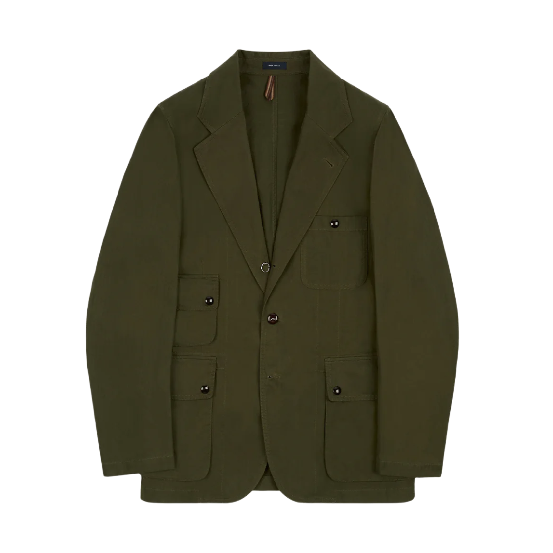 DR2A2H-25250-01-400 Drake’s x New Balance Waxed Herringbone Cotton Games Blazer Dark Green