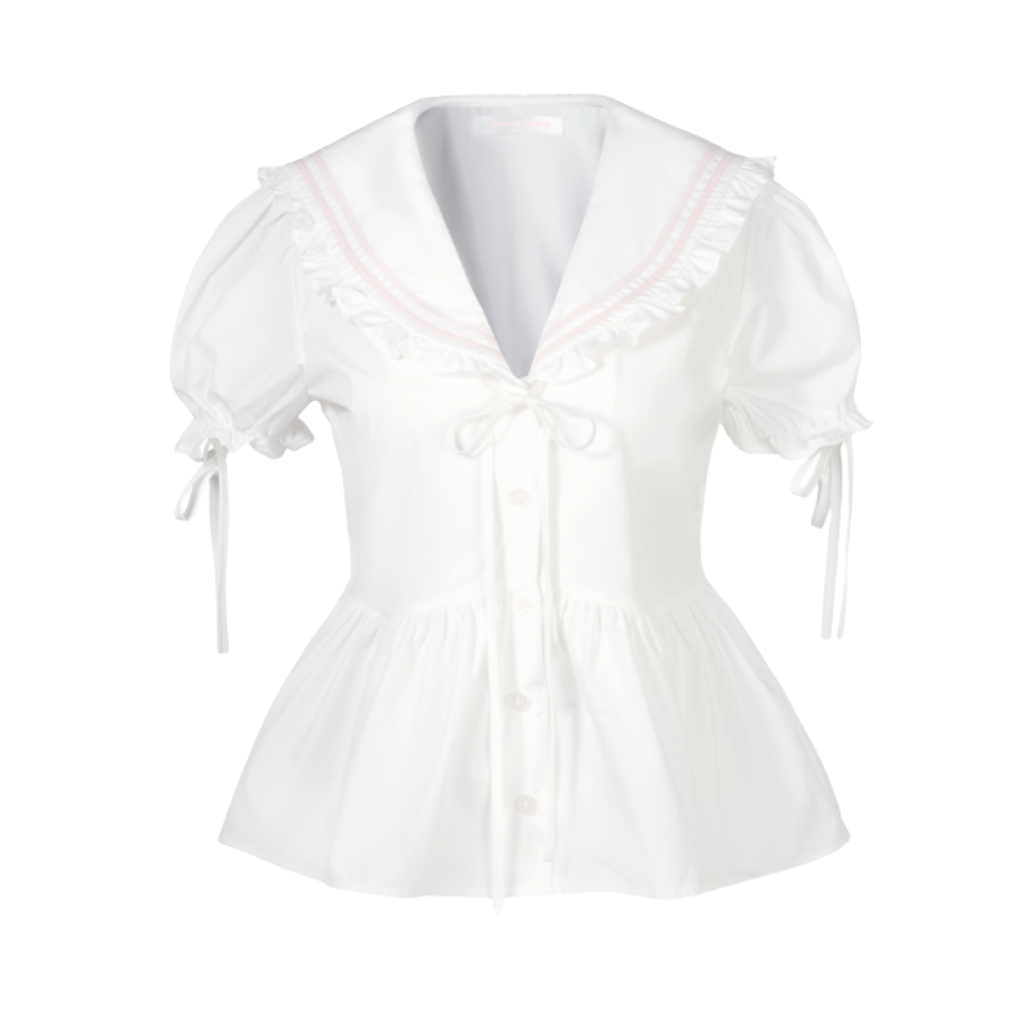 (W) 아이당 클럽 세일러 블라우스 핑크((W) Idang Club Sailor Blouse Pink)