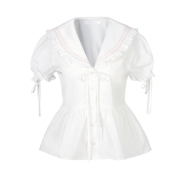 (W) Idang Club Sailor Blouse Pink