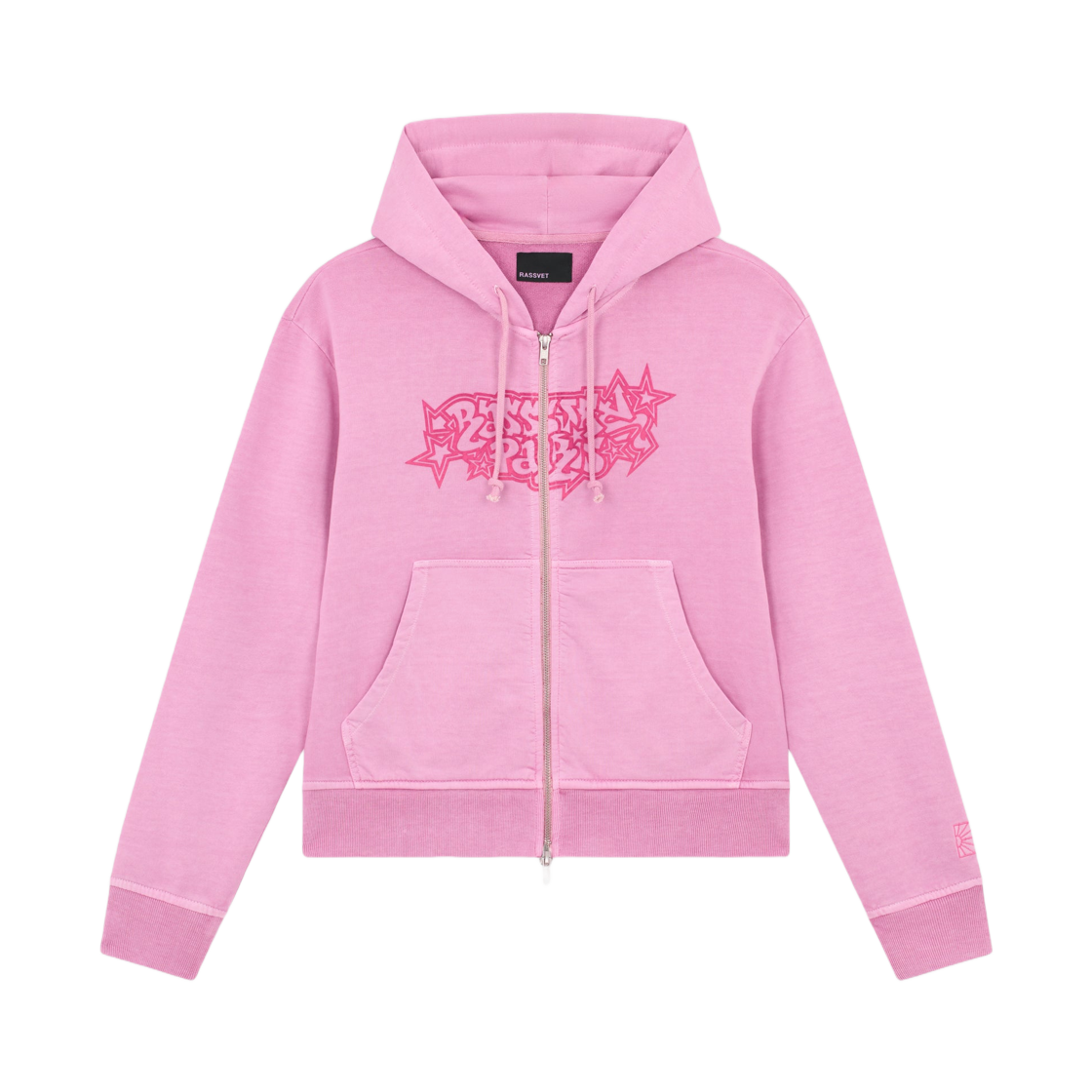 라스벳 스크리블 집 후드 핑크(Rassvet Scribble Zip Hoodie Pink)