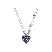 Nff Dot Heart Necklace-Navy