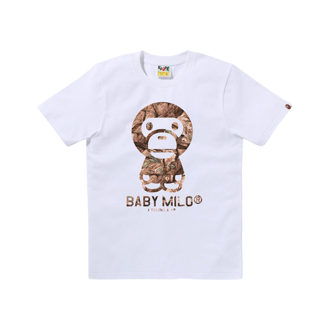 (W) 베이프 트리 엣지 카모 베이비 마일로 티셔츠 화이트((W) BAPE Tree Edge Camo Baby Milo T-Shirt White) - 1