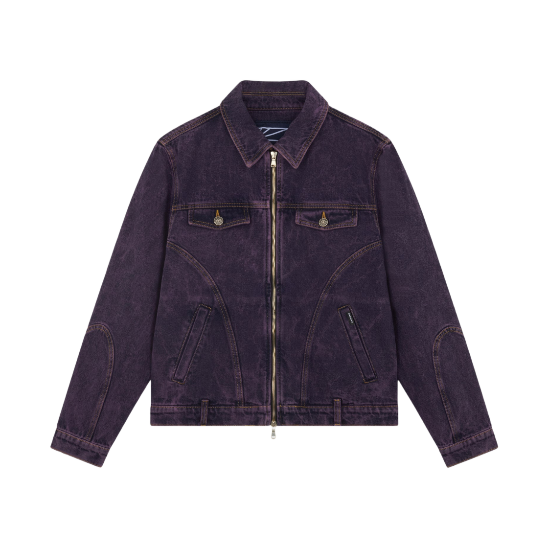 라스벳 워시드 데님 집 자켓 퍼플(Rassvet Washed Denim Zip Jacket Purple)