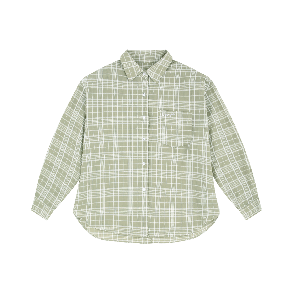 레이지지 루즈핏 클래식 체크 셔츠 세이지그린