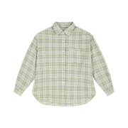 Loose Fit Classic Check Shirt Sage Green