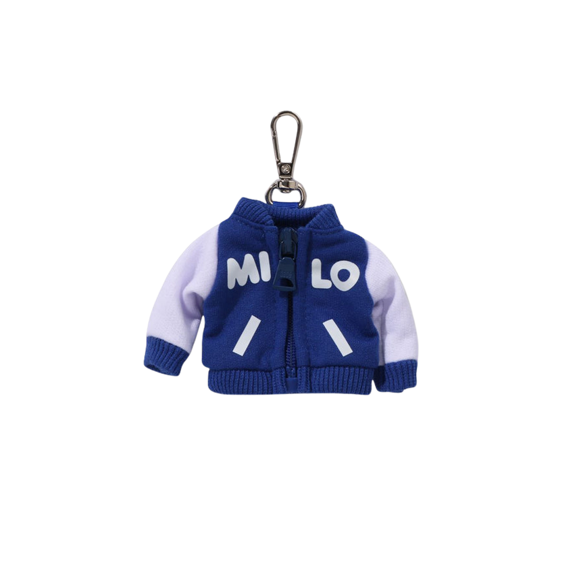 베이프 베이비 마일로 스웨트 바시티 자켓 키체인 네이비(BAPE Baby Milo Sweat Varsity Jacket Keychain Navy) - 1