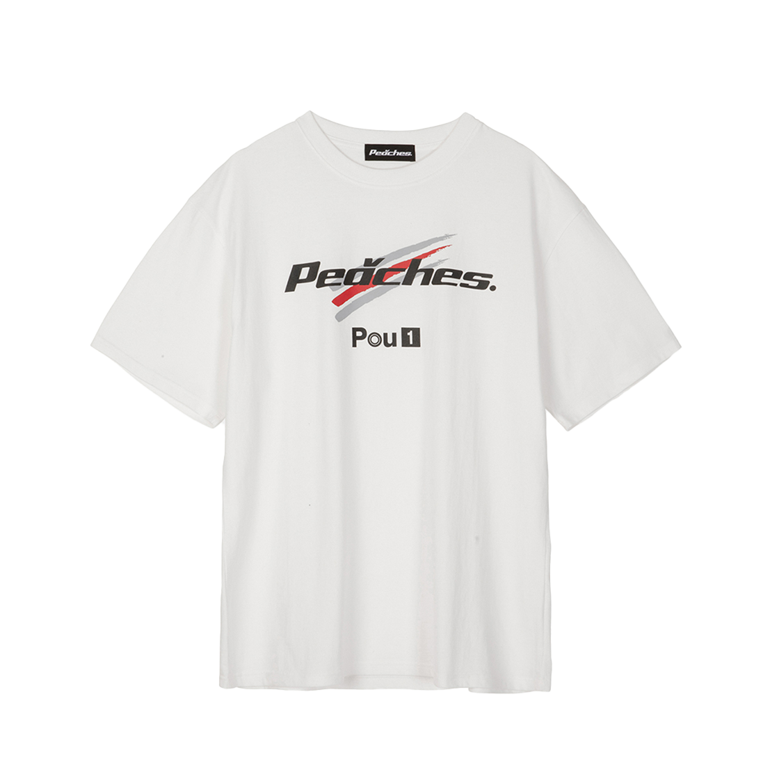 PCS25GXSS001 Peaches. Western Racing Logo S/S Tee White