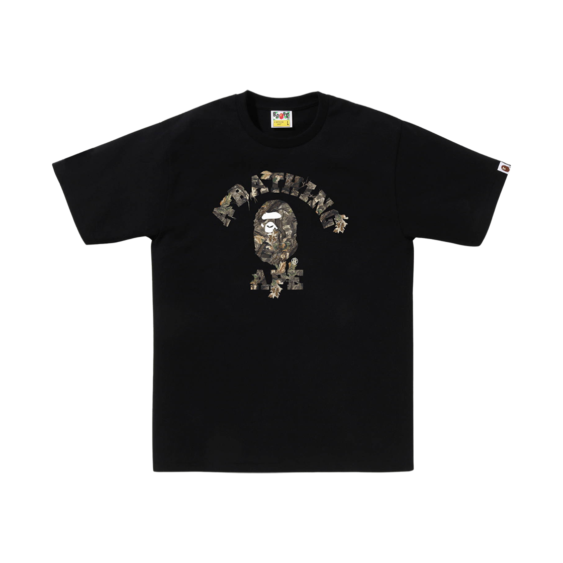 - BAPE Tree Edge Camo College T-Shirt Black Brown