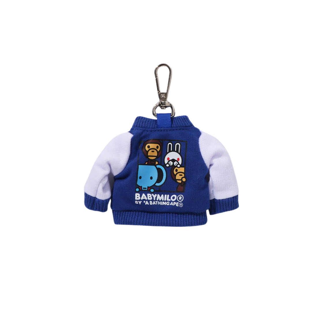 베이프 베이비 마일로 스웨트 바시티 자켓 키체인 네이비(BAPE Baby Milo Sweat Varsity Jacket Keychain Navy) - 2