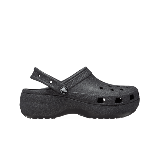 (W) Crocs Classic Platform Glitter Clog Black