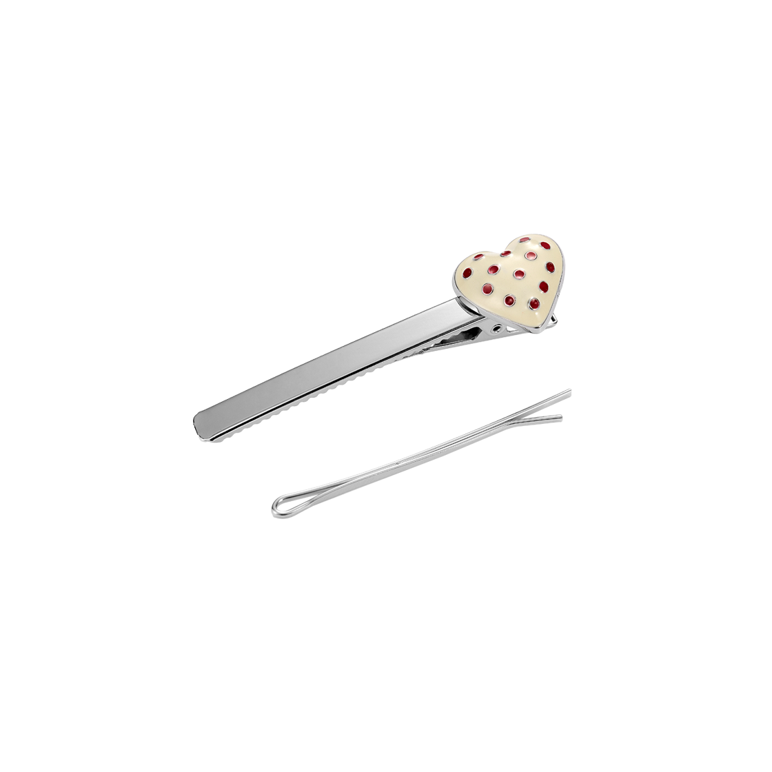 25SSSHRDHHIVFF Nff Dot Heart Hairpin-Ivory
