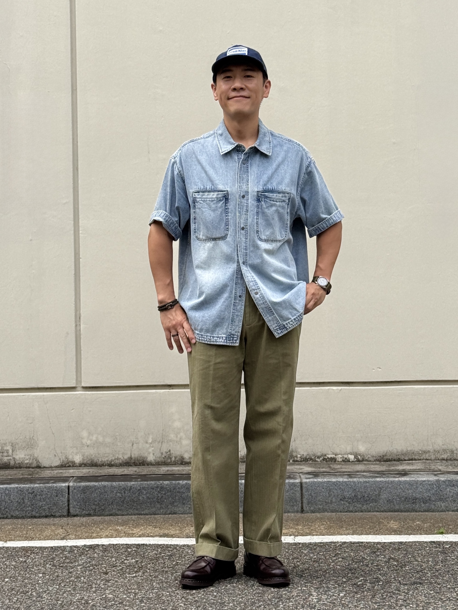 Paraboot Chambord Tex Lisse Cafe 착용 스타일 - 1