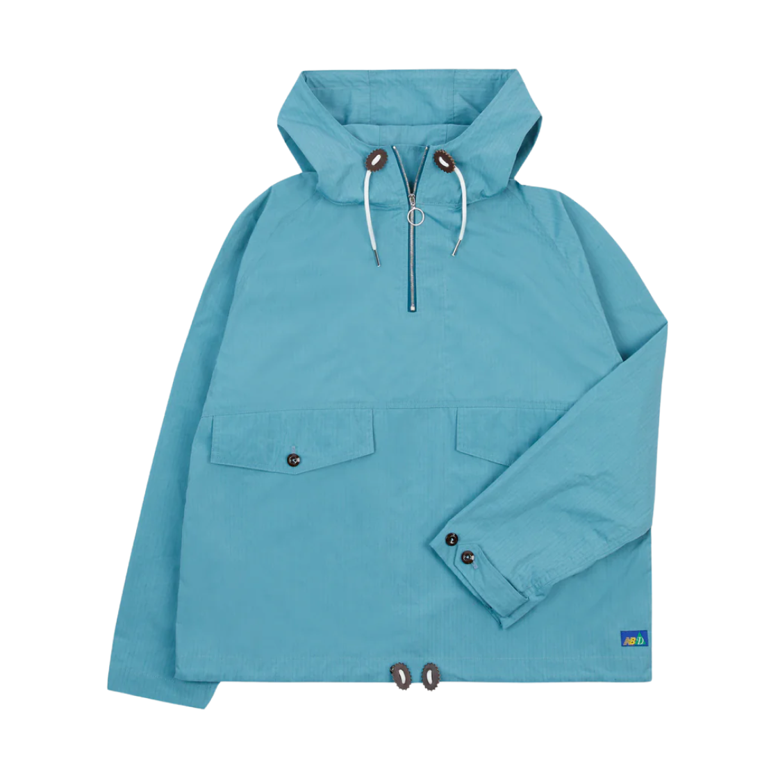 DR2A1L-25254-01-200 Drake’s x New Balance Waxed Cotton Nylon Hiking Cagoule Blue