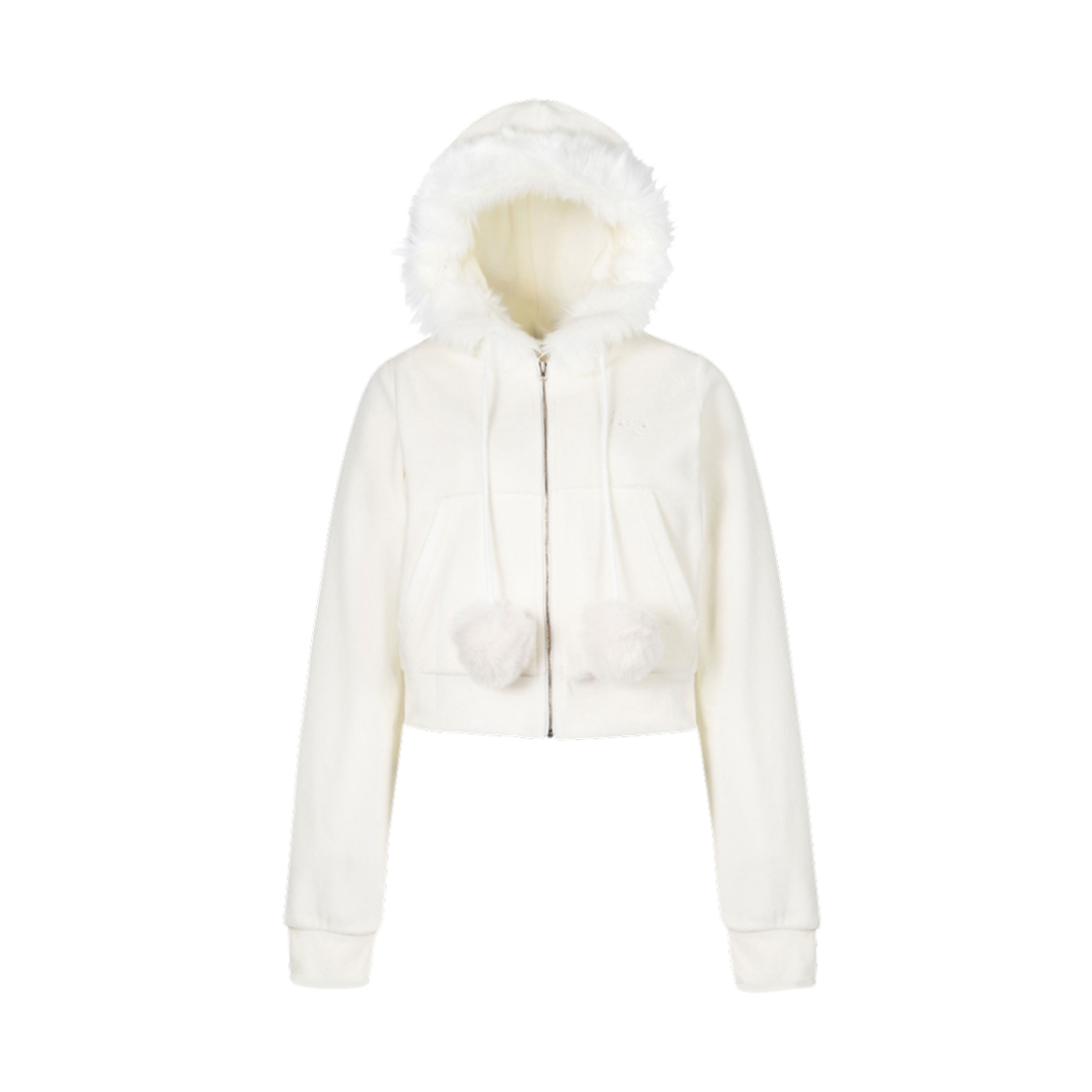 (W) 아이당 클럽 퍼 벨벳 탑 화이트((W) Idang Club Fur Velvet Top White)