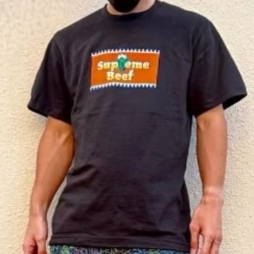Supreme Beef T-Shirt Black - 25SS 착용 스타일 - 1