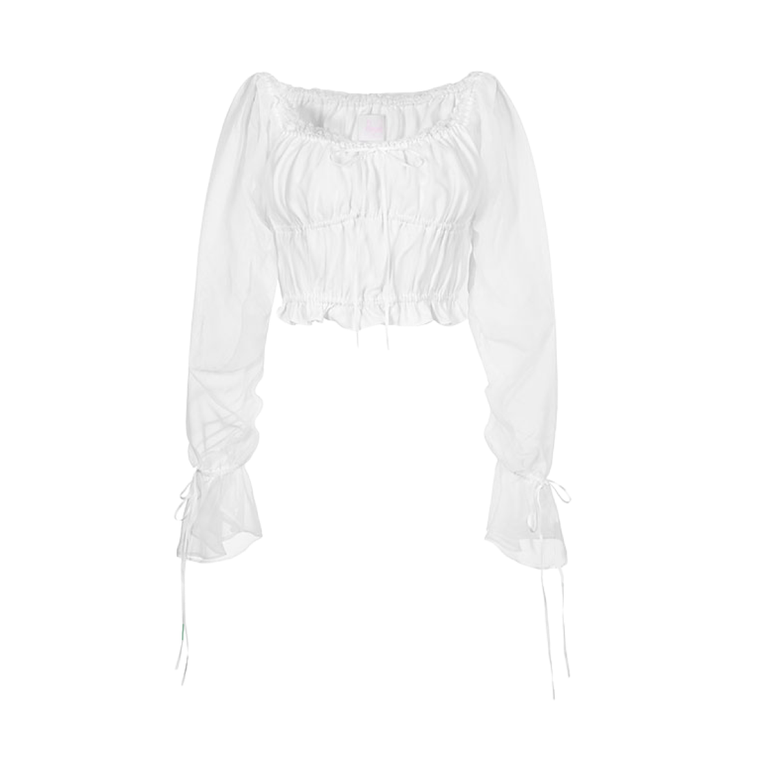 (W) 아이당 클럽 셔링 블라우스 화이트((W) Idang Club Shirring Blouse White)