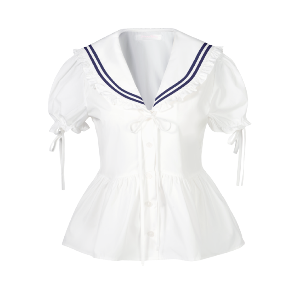 (W) 아이당 클럽 세일러 블라우스 화이트((W) Idang Club Sailor Blouse White)