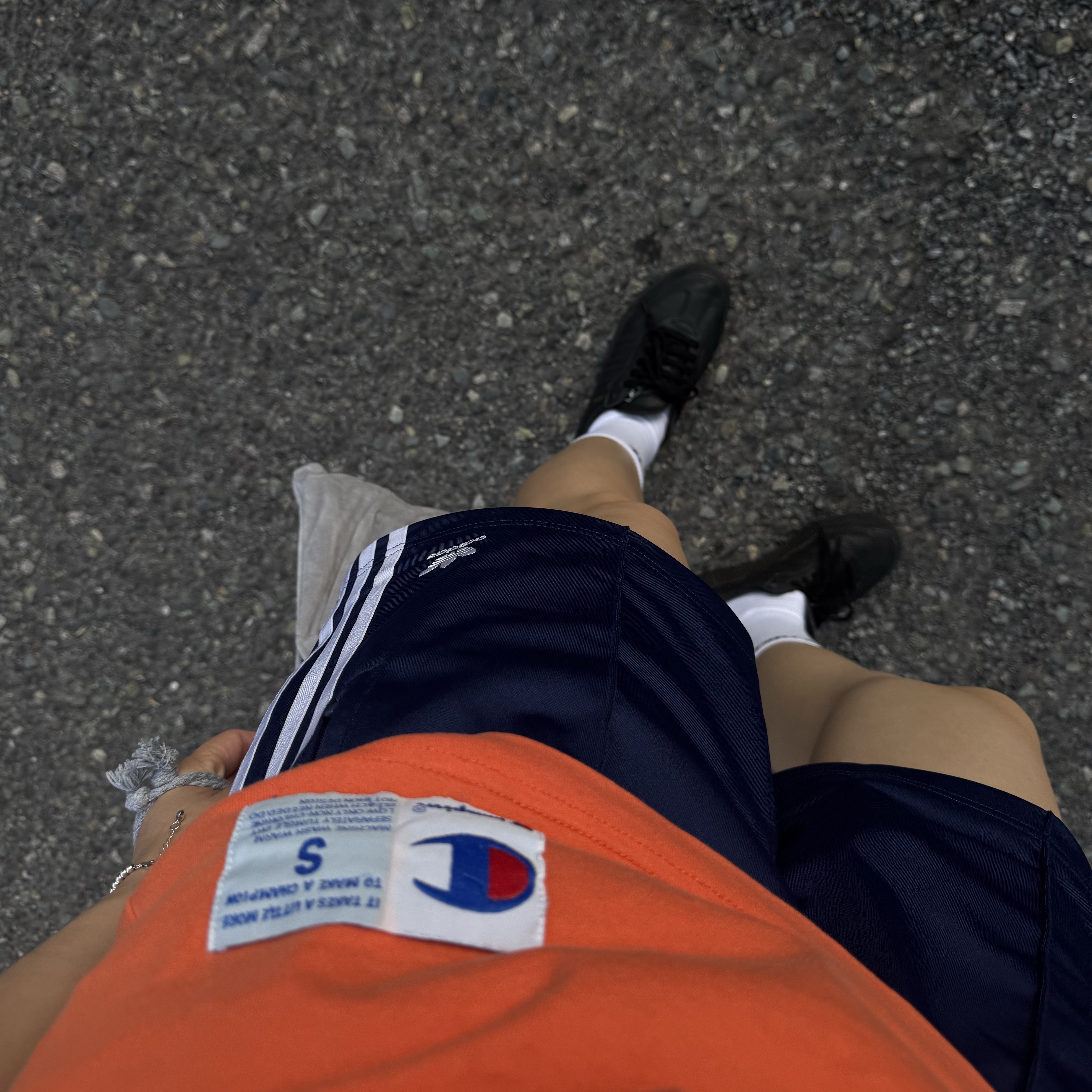 (W) Adidas Firebird Shorts Dark Blue - KR Sizing 착용 스타일 - 5