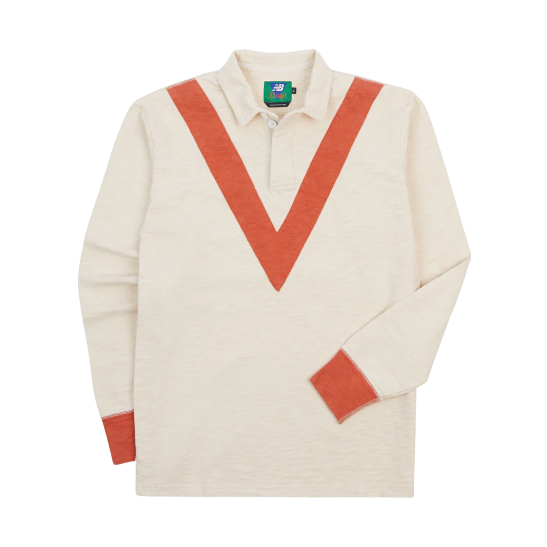 DR2A5H-25330-01-052 Drake’s x New Balance '82 Flame Rugby Shirt Ivory