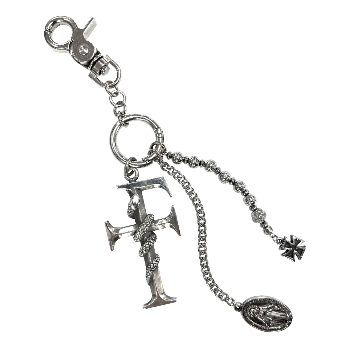 25033-1313-017-SI Farfromwhat Far F Charm Keyring