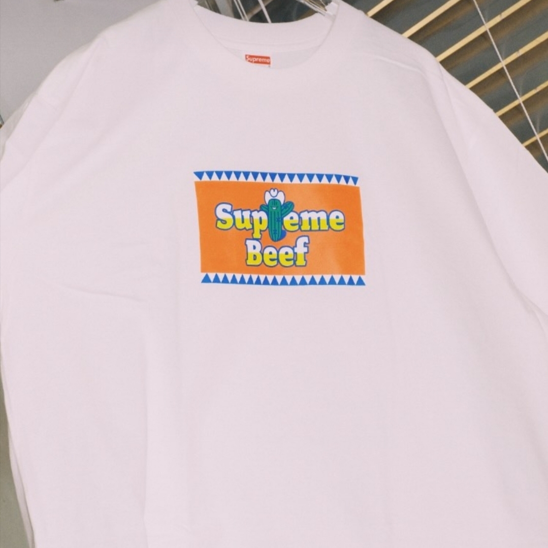 Supreme Beef T-Shirt Light Pink - 25SS 착용 스타일 - 1