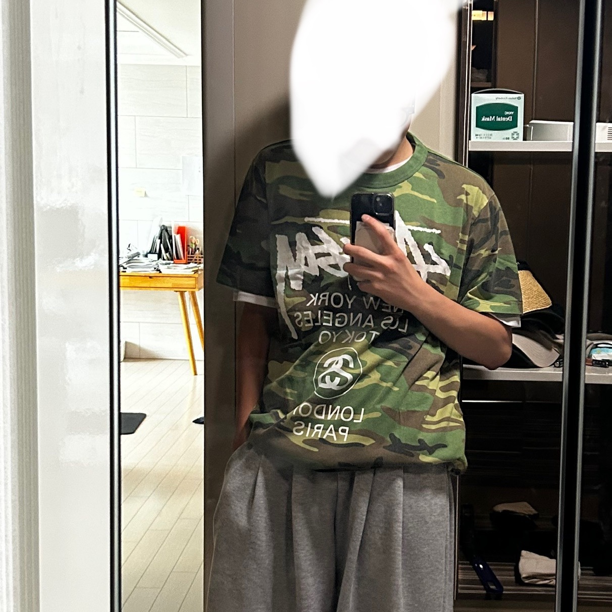 Stussy World Tour T-Shirts Camo 2025 착용 스타일