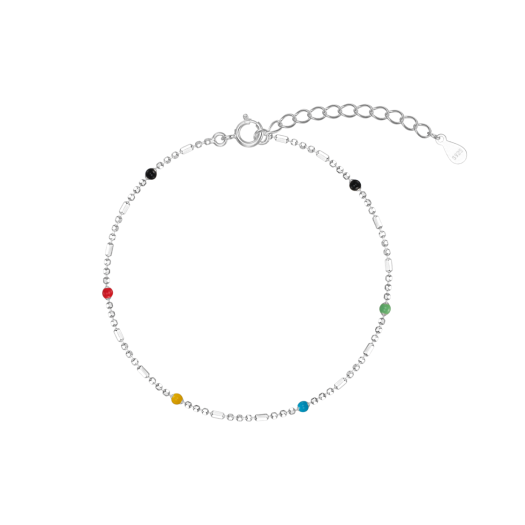 03688-A-SV Byweekend Rainbow Anklet Silver