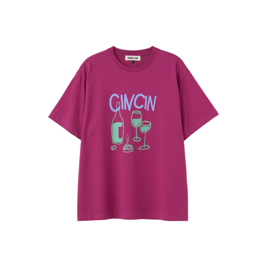 SBE2U01009PLM General Idea Unisex Cin Cin Regular Half T-Shirts Plum